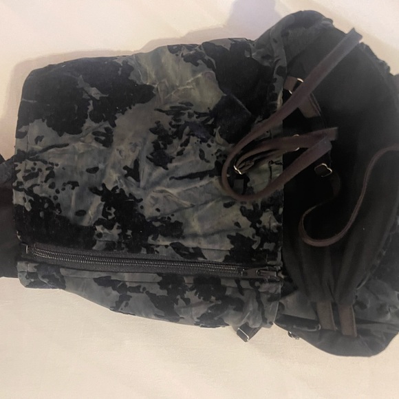 PETITE MIDNIGHT BLUE DEVORE LACE UP CORSET - Picture 4 of 7